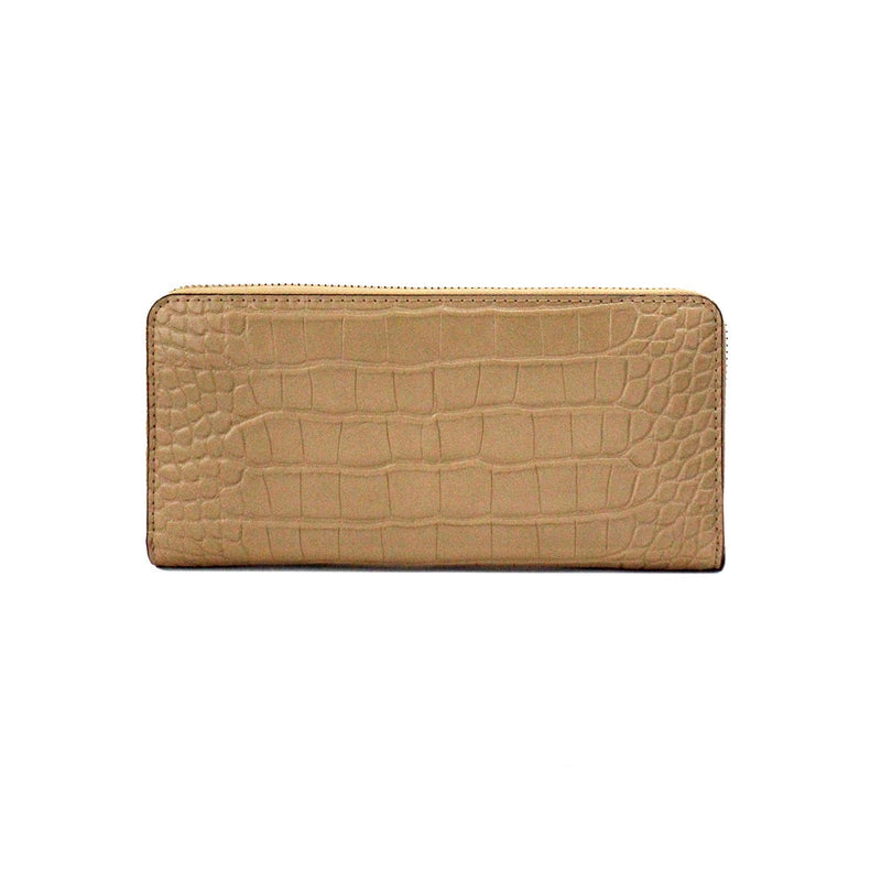 Jet Set Large Camel Animal Print Leather Continental Wrist Wallet Michael Kors