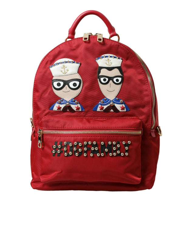 Embellished Red Backpack with Gold Detailing Dolce & Gabbana