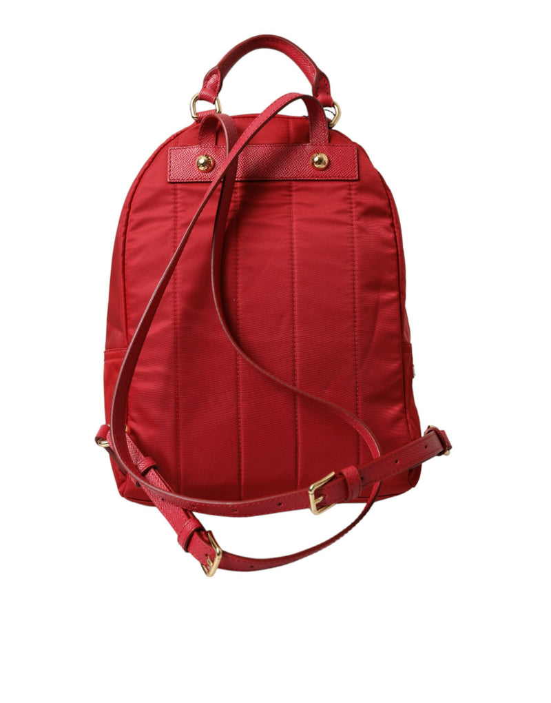 Embellished Red Backpack with Gold Detailing Dolce & Gabbana