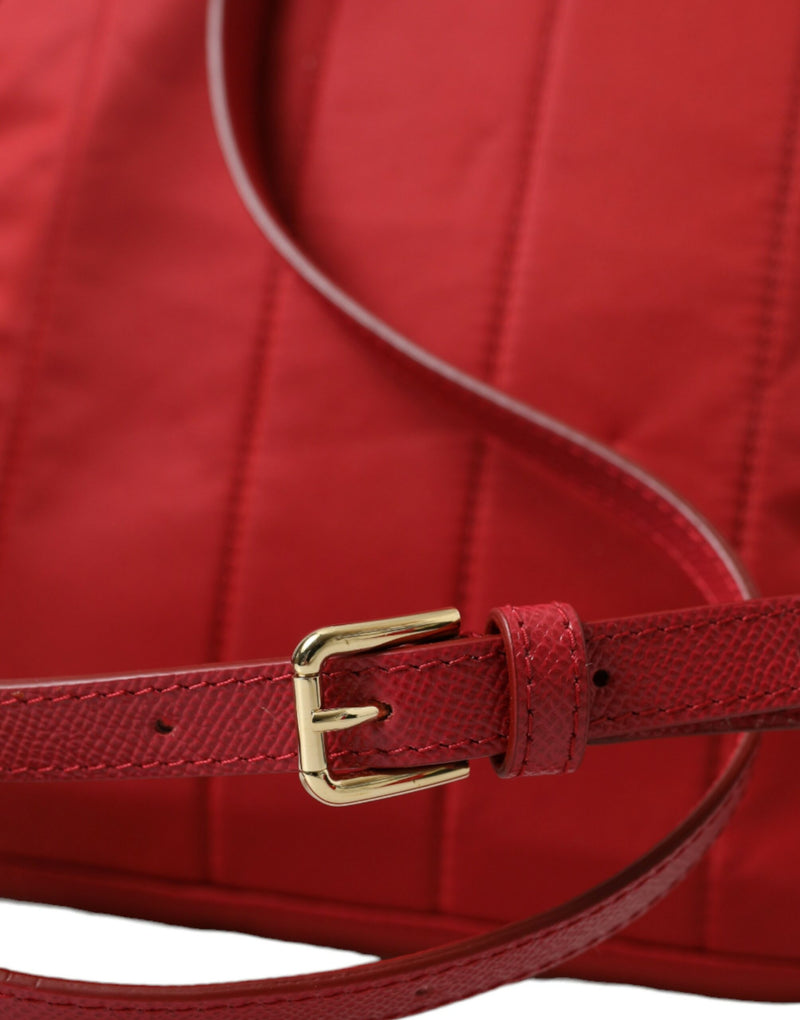 Embellished Red Backpack with Gold Detailing Dolce & Gabbana