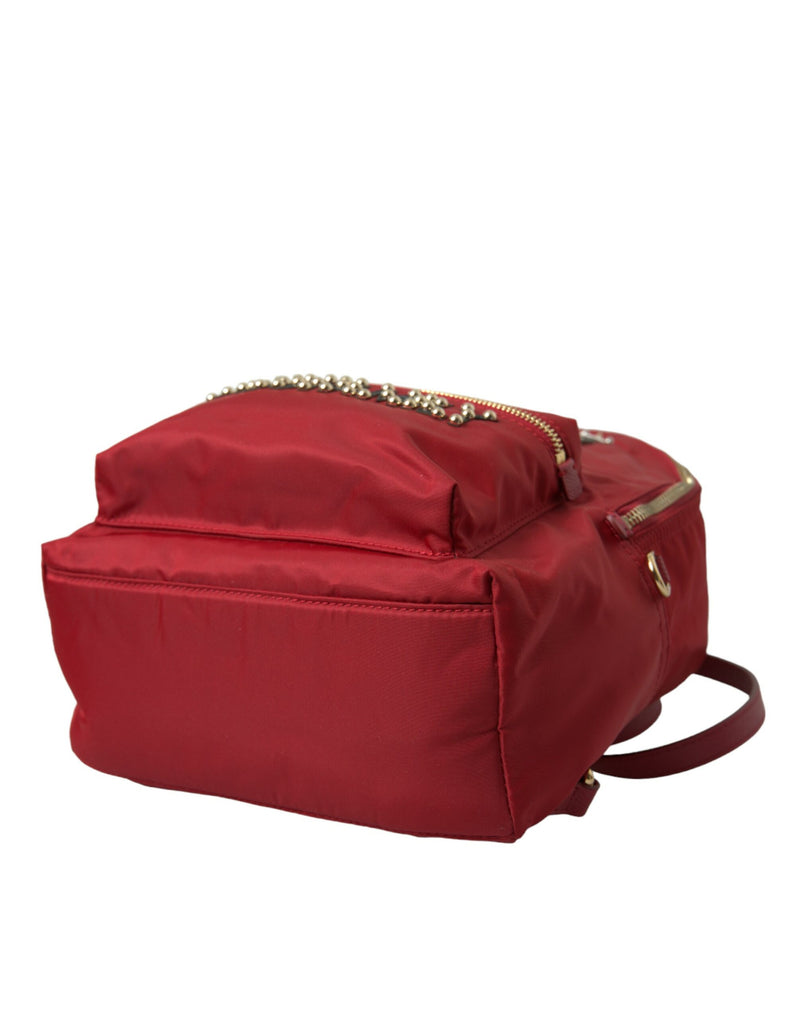 Embellished Red Backpack with Gold Detailing Dolce & Gabbana