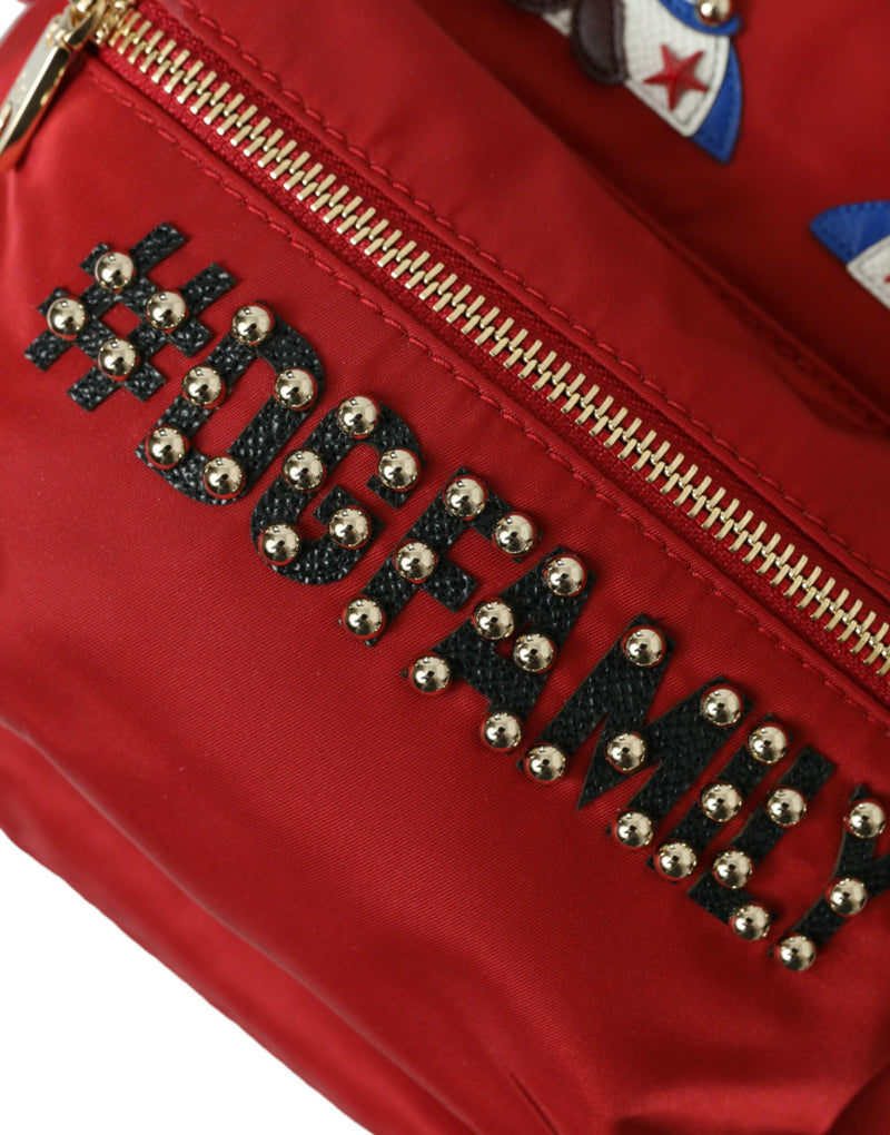 Embellished Red Backpack with Gold Detailing Dolce & Gabbana