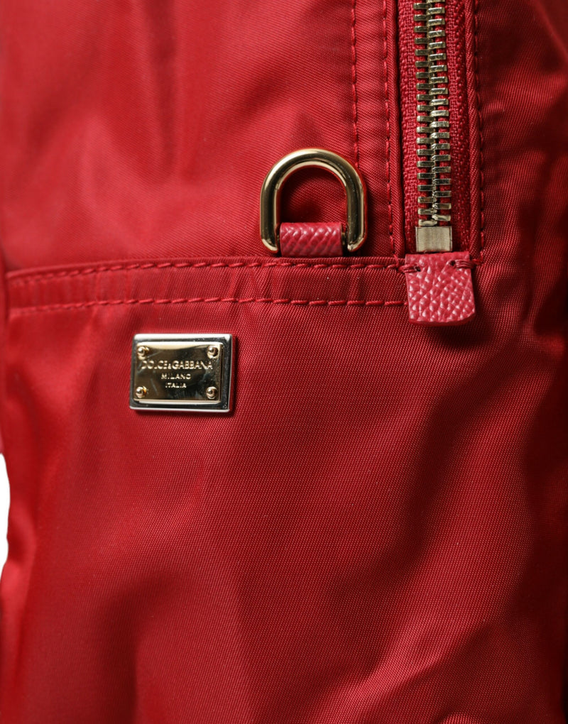 Embellished Red Backpack with Gold Detailing Dolce & Gabbana