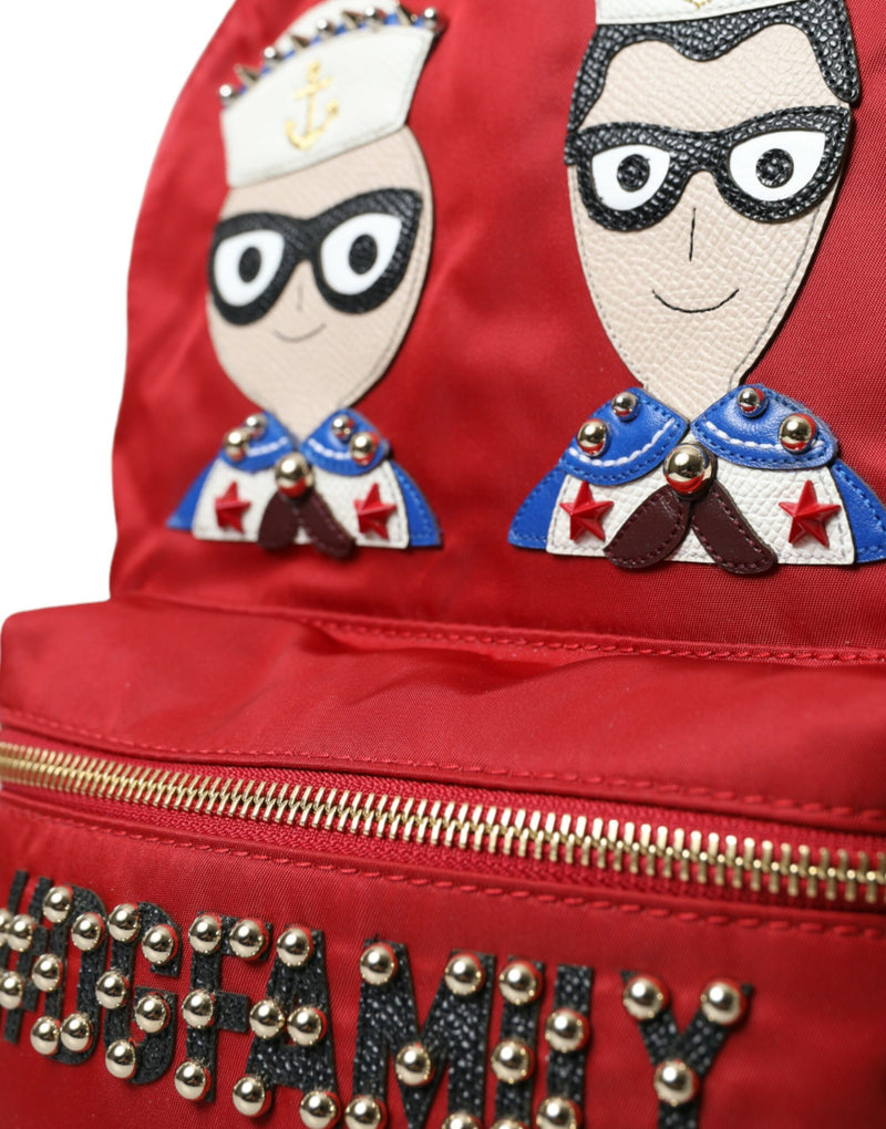 Embellished Red Backpack with Gold Detailing Dolce & Gabbana