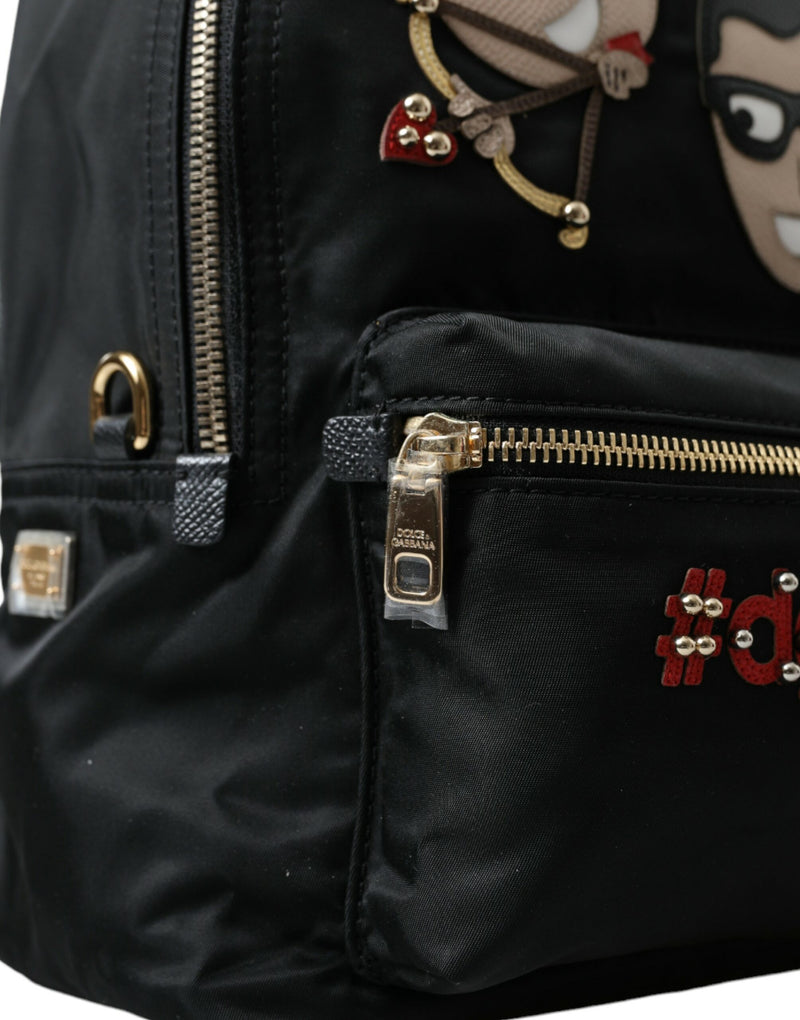 Elegant Embellished Black Backpack Dolce & Gabbana