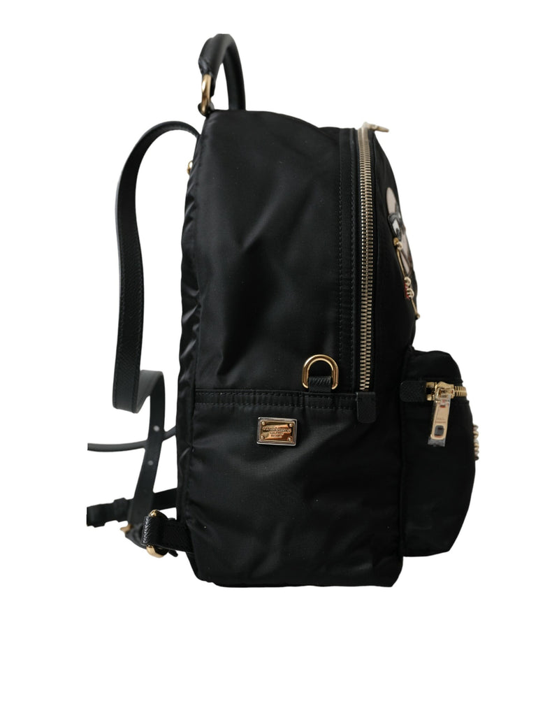 Elegant Embellished Black Backpack Dolce & Gabbana