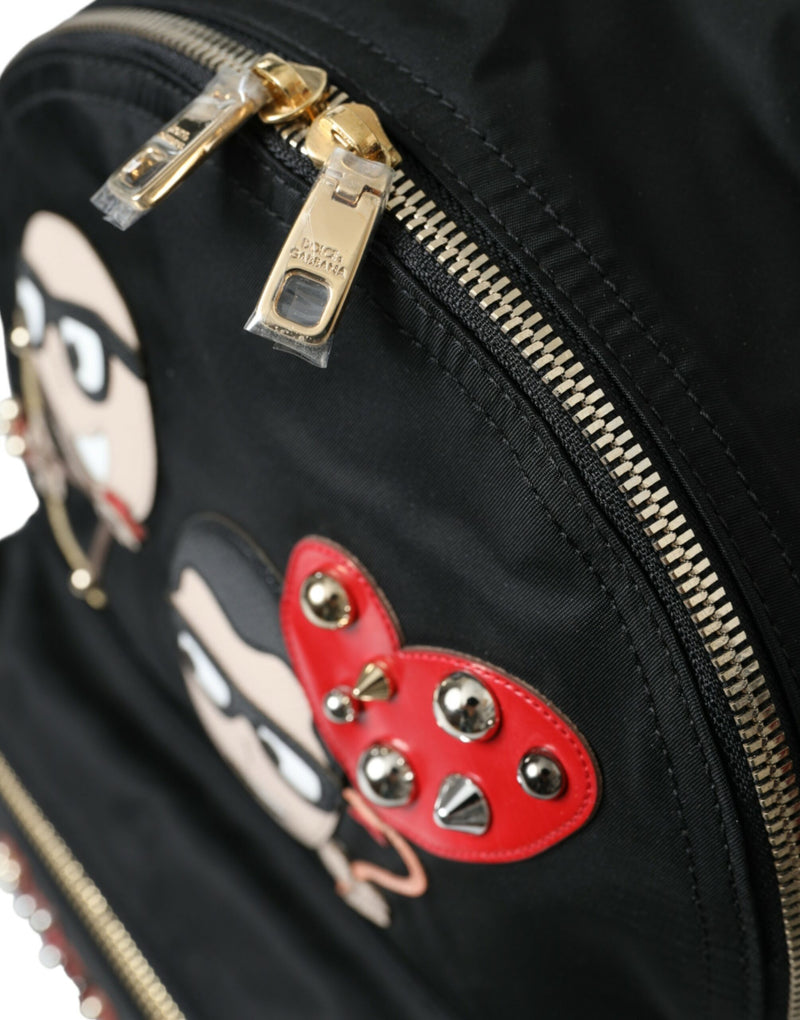 Elegant Embellished Black Backpack Dolce & Gabbana