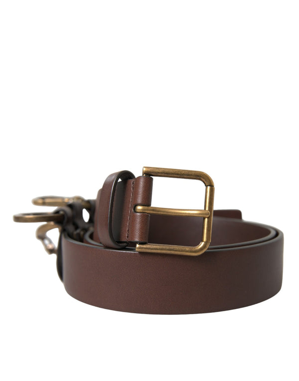 Elegant Brown Calf Leather Belt - Timeless Accessory Dolce & Gabbana