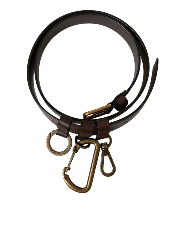 Elegant Brown Calf Leather Belt - Timeless Accessory Dolce & Gabbana