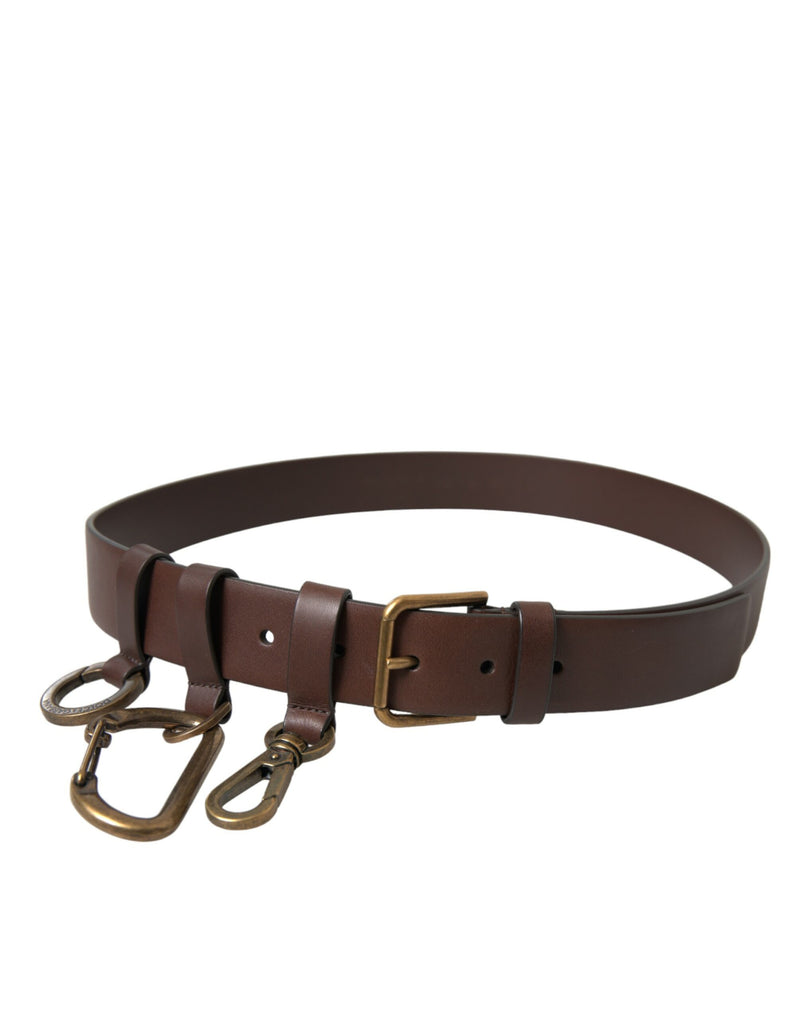 Elegant Brown Calf Leather Belt - Timeless Accessory Dolce & Gabbana