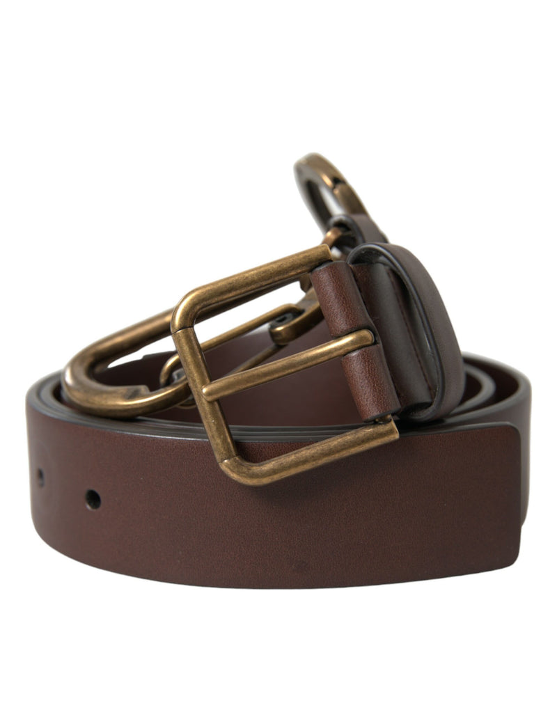 Elegant Calf Leather Belt with Metal Buckle Closure Dolce & Gabbana