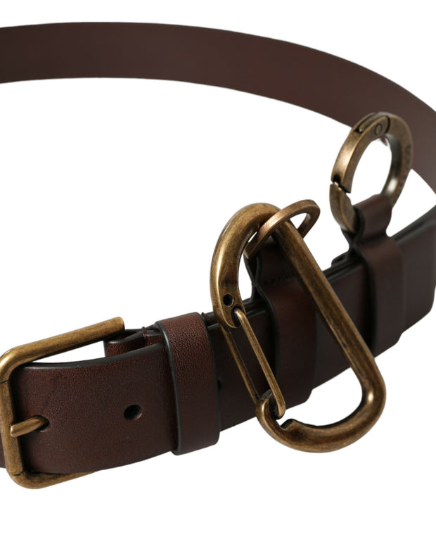 Elegant Calf Leather Belt with Metal Buckle Closure Dolce & Gabbana