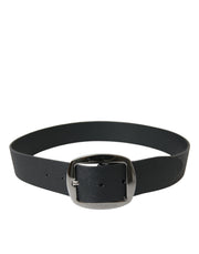 Elegant Black Leather Belt with Metal Buckle Dolce & Gabbana