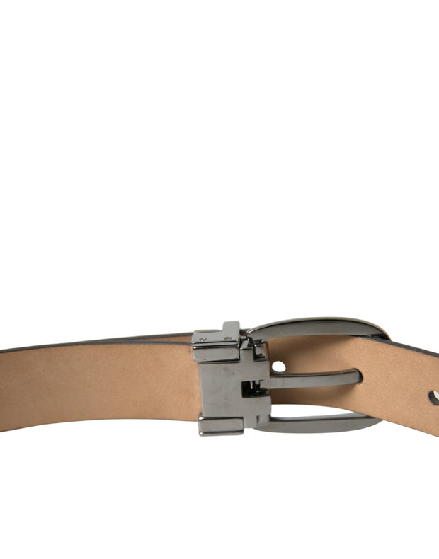 Elegant Dark Brown Leather Belt Dolce & Gabbana