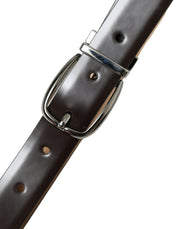 Elegant Dark Brown Leather Belt Dolce & Gabbana