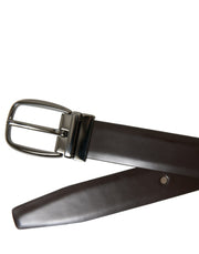 Elegant Dark Brown Leather Belt Dolce & Gabbana