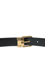 Elegant Blue Leather Belt with Metal Buckle Dolce & Gabbana