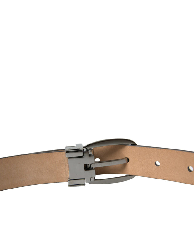 Elegant Dark Brown Calf Leather Belt Dolce & Gabbana