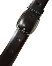 Elegant Dark Brown Calf Leather Belt Dolce & Gabbana