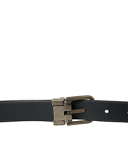 Elegant Black Leather Belt with Metal Buckle Dolce & Gabbana