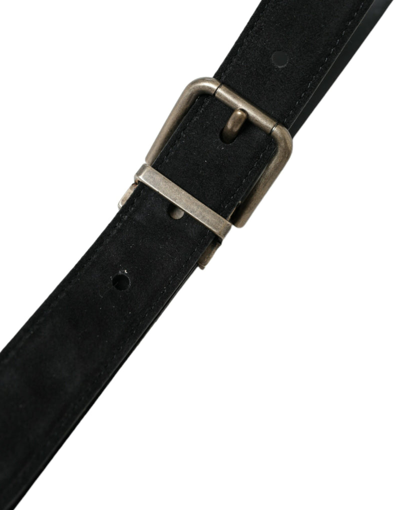 Elegant Black Leather Belt with Metal Buckle Dolce & Gabbana