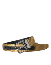 Elegant Gold Leather Belt Dolce & Gabbana