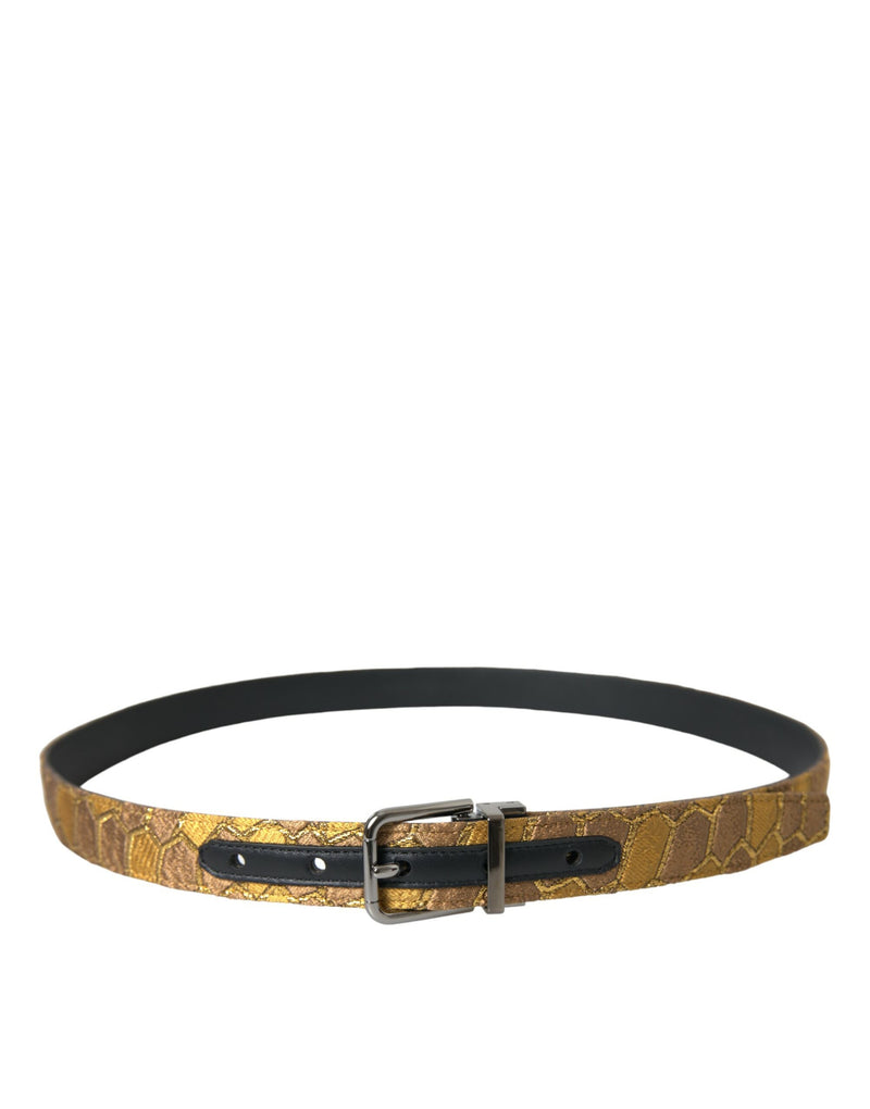 Elegant Gold Leather Belt Dolce & Gabbana