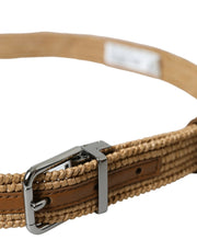 Elegant Beige Woven Leather Belt Dolce & Gabbana