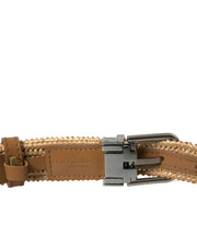 Elegant Beige Woven Leather Belt Dolce & Gabbana