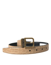 Elegant Beige Leather Belt Dolce & Gabbana