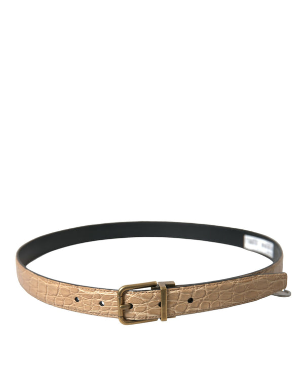 Elegant Beige Leather Belt Dolce & Gabbana