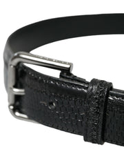 Elegant Black Leather Belt with Metal Buckle Dolce & Gabbana