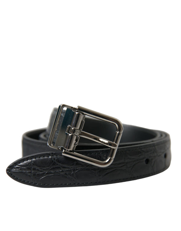 Elegant Leather Belt with Metal Buckle Dolce & Gabbana