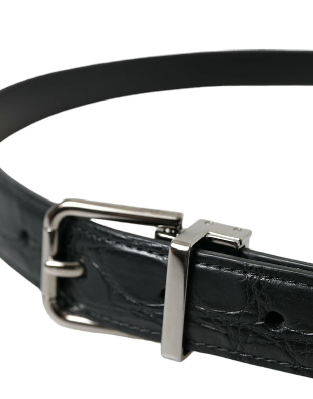 Elegant Leather Belt with Metal Buckle Dolce & Gabbana