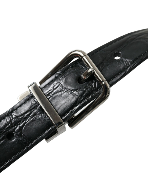 Elegant Leather Belt with Metal Buckle Dolce & Gabbana