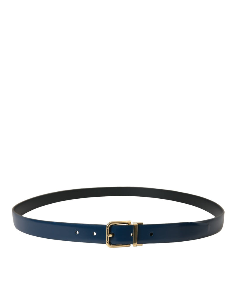 Elegant Blue Calf Leather Belt Dolce & Gabbana