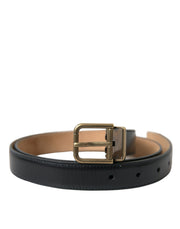 Elegant Black Calf Leather Belt Dolce & Gabbana