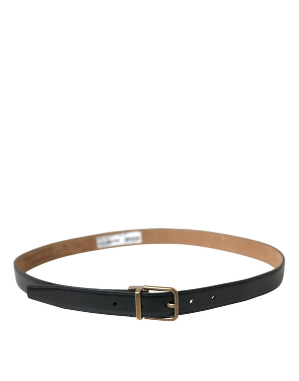 Elegant Black Calf Leather Belt Dolce & Gabbana