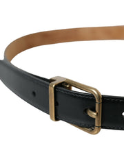 Elegant Black Calf Leather Belt Dolce & Gabbana