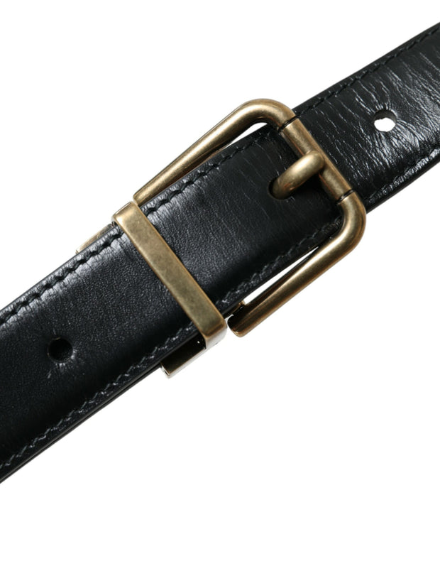 Elegant Black Calf Leather Belt Dolce & Gabbana