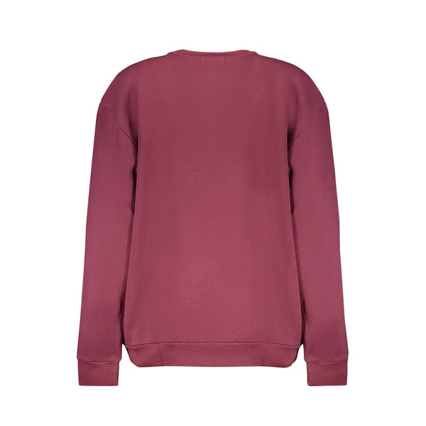 Purple Fleece Crew Neck Sweatshirt with Logo Print Cavalli Class