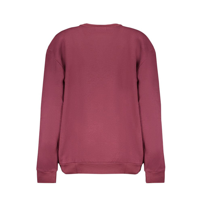 Purple Fleece Crew Neck Sweatshirt with Logo Print Cavalli Class