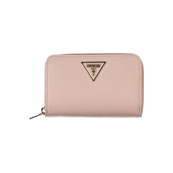 Chic Pink Polyethylene Zip Wallet Guess Jeans