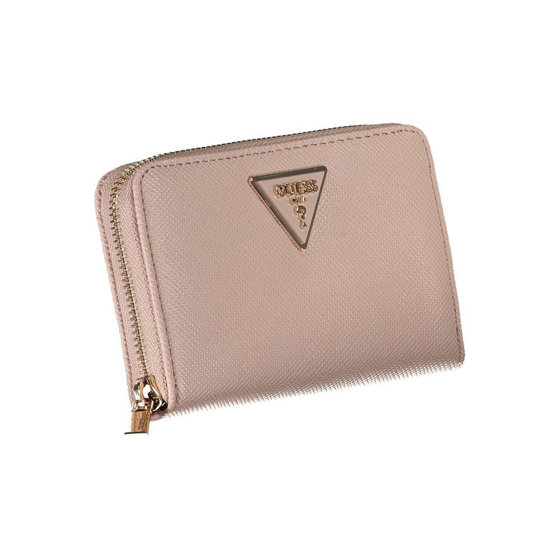 Chic Pink Polyethylene Zip Wallet Guess Jeans