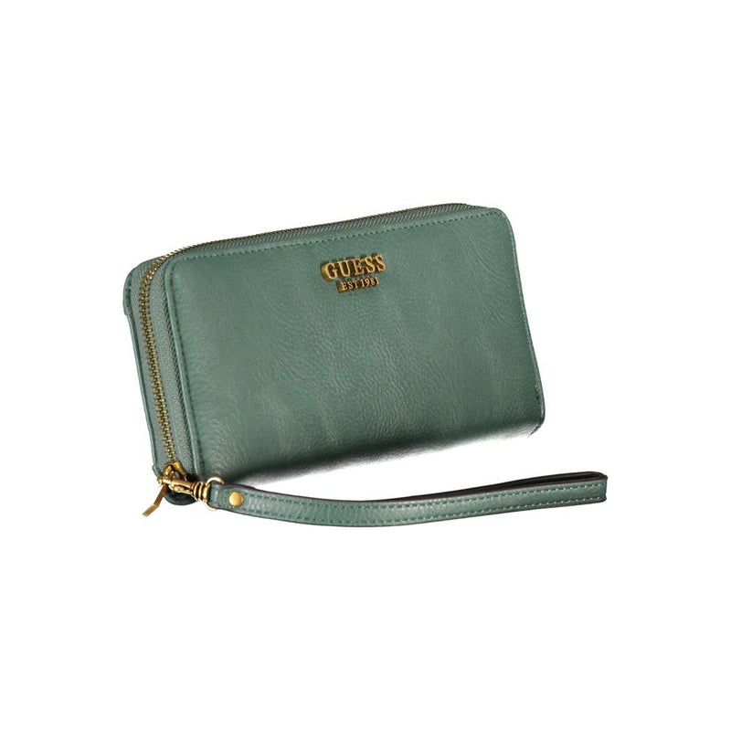 Chic Green Polyethylene Wallet with Multiple Compartments Guess Jeans