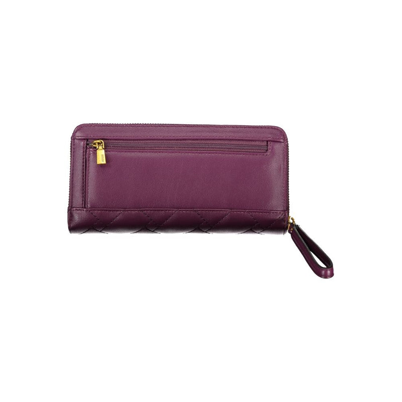 Elegant Purple Zip Wallet with Multiple Compartments Guess Jeans