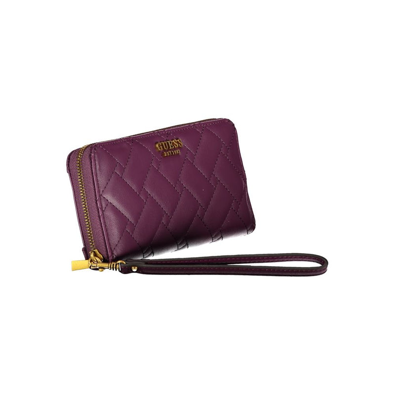 Elegant Purple Zip Wallet with Multiple Compartments Guess Jeans