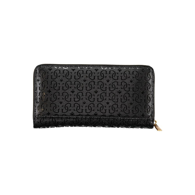 Elegant Black Polyethylene Wallet with Zip Closure Guess Jeans