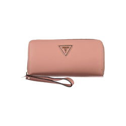 Elegant Pink Polyethylene Wallet with Logo Guess Jeans