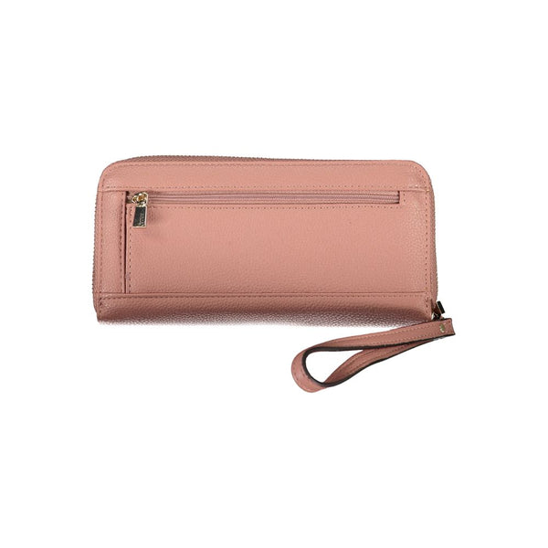 Elegant Pink Polyethylene Wallet with Logo Guess Jeans